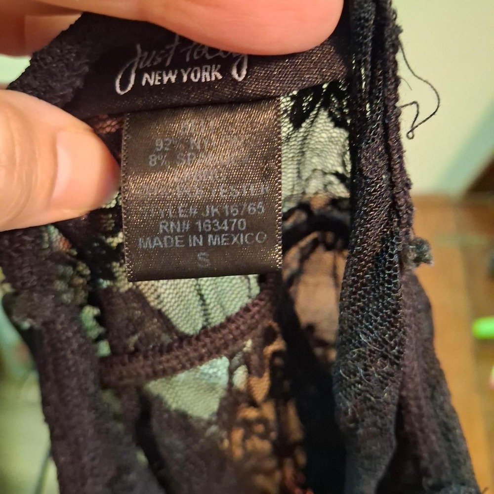 Hot Topic Just Polly Black lace cami top goth festival whimsygoth fairy Y2K - Picture 7 of 7
